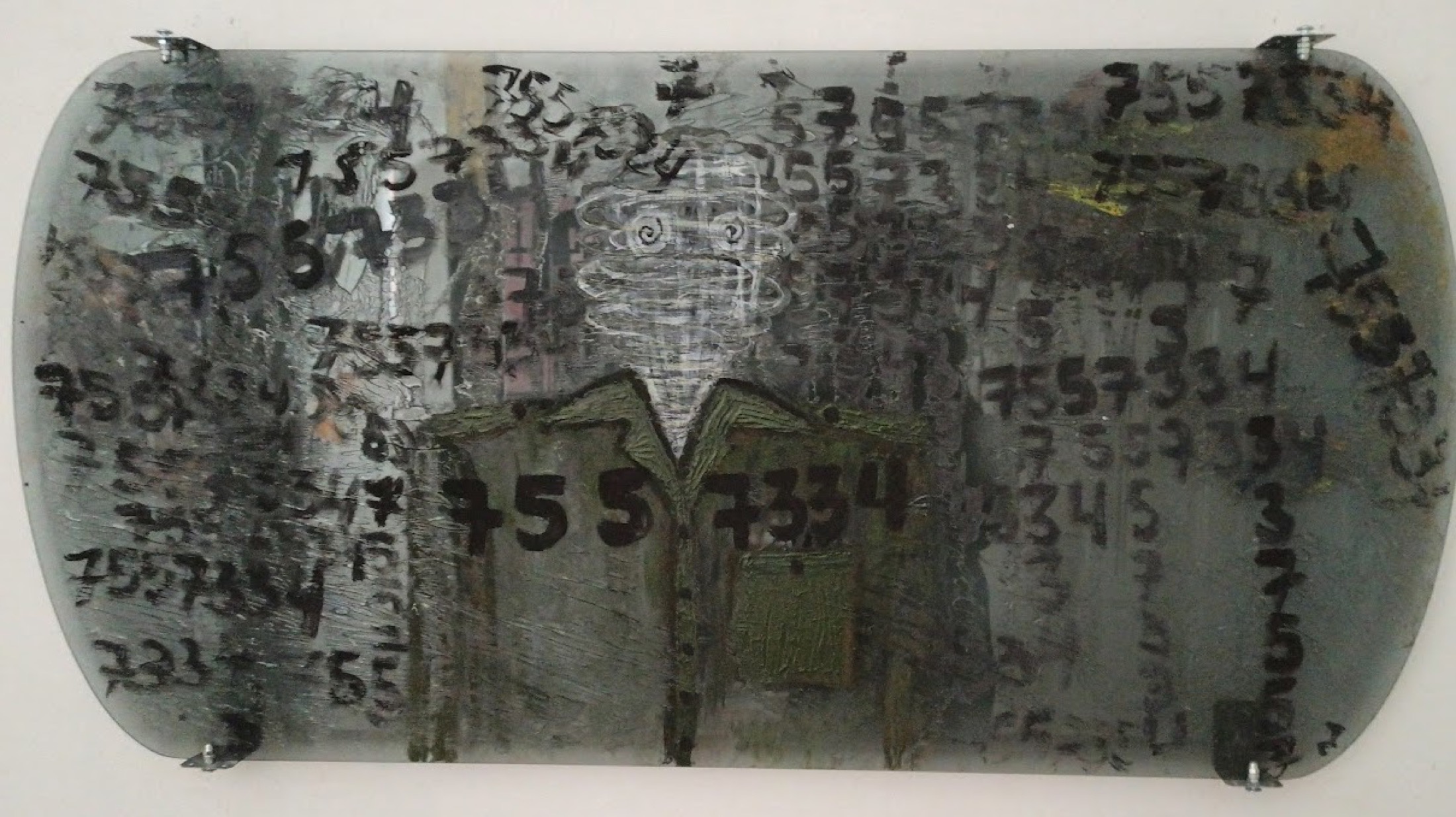 Numbered translucent wall artwork